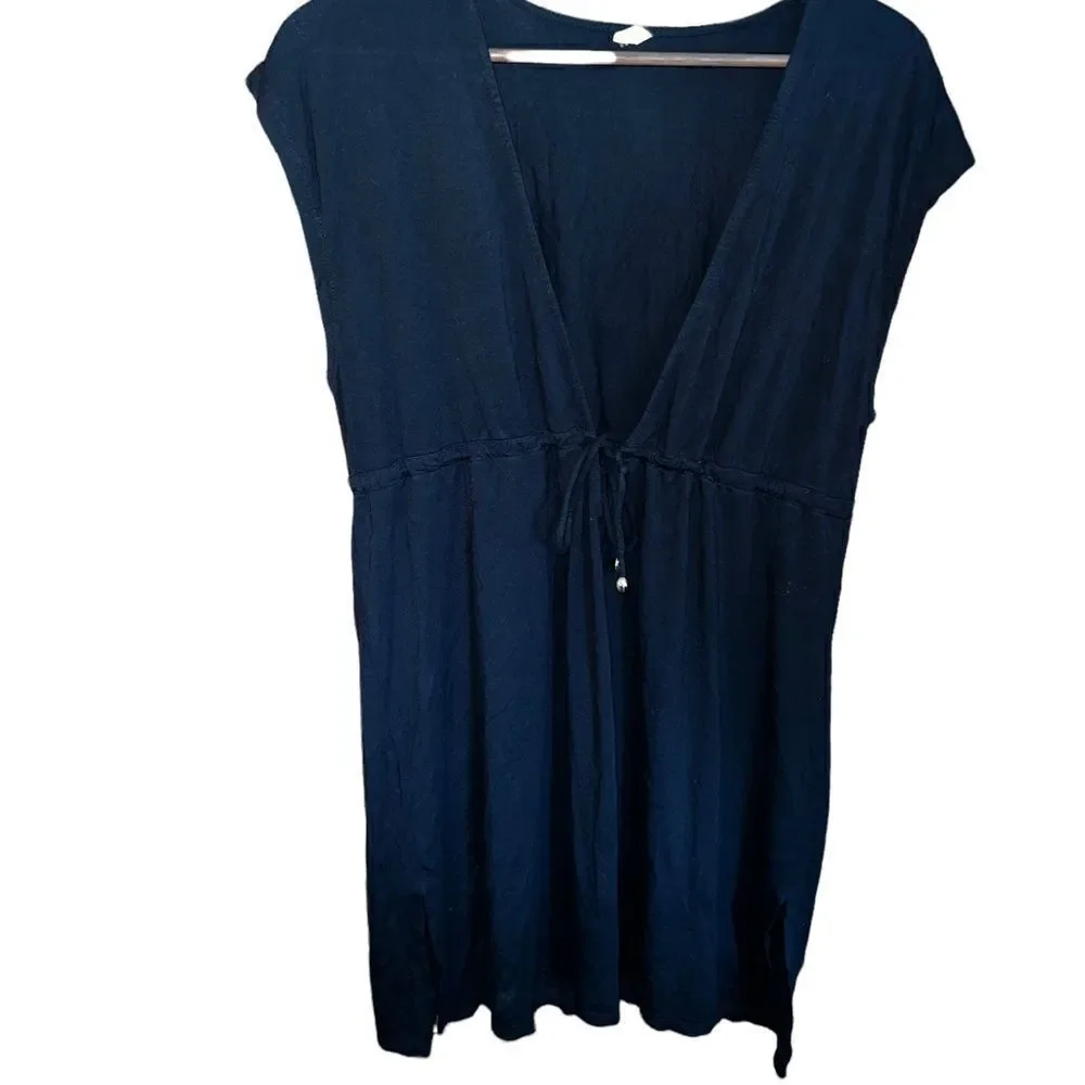 ‎Merona black v-neck beach cover up with drawstring waist size medium